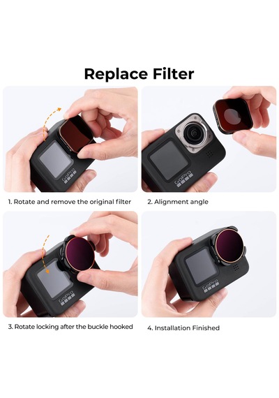 K&f Concept Gopro Uyumlu 4 Lü Filtre Seti - Nd8&pl + Nd16&pl + Nd32&pl + Nd64&pl
