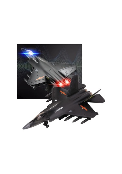 22 Cm Çelik Gövdeli J-31 Gyrfalcon Avcı Jeti - Aydınlatmalı Müzikli, Geri Çekmeli Askeri Hava Aracı Replika Maketi
