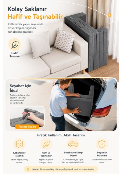 Cozygo Katlanabilir Çocuk Koltuğu Ve Yatağı 3 Ü 1 Arada Antislip Tabanlı Taşınabilir Oyun Alanı Gri