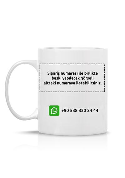 Fotoğraf Baskılı Kendin Tasarla Kişiye Özel Klasik Beyaz Kupa Bardak Kutulu Beyaz