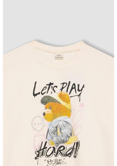 DeFacto Kız Çocuk Oversize Geniş Kalıp Bisiklet Yaka Ayıcık Baskılı Sweatshirt D0607A824AUER99 DeFacto Kız Çocuk Oversize Geniş Kalıp Bisiklet Yaka Ayıcık Baskılı Sweatshirt D0607A824AUER99