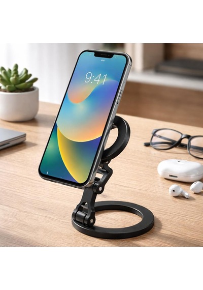 E2m Çift Manyetik Telefon Standı Siyah Siyah