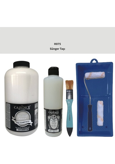 Mobilya Boyası-cadence Multisurface H-075 Sünger Taşı 2000ml Ultimate Vernik Mat 500ml Satenruloset Sünger Taşı
