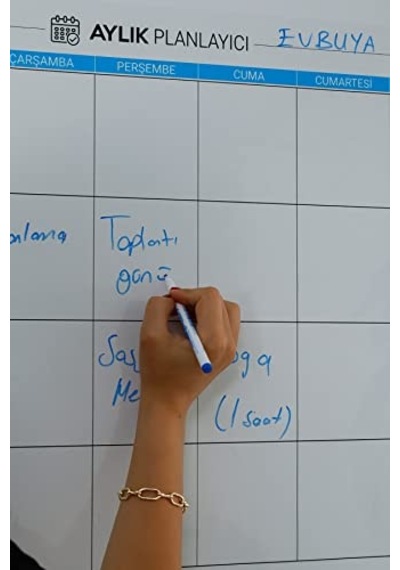 Evbuya Aylık Planlayıcı Şeffaf - Yapışkansız Tutunan Akıllı Kağıt Çok Renkli