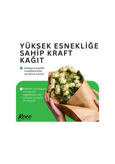 Kraft Rulo Ambalaj Kağıdı, Çeyiz, Koli, Hediye Paketleme, Çiçek Buket, Dıy Kağıdı, 80g, 120cm X 10m