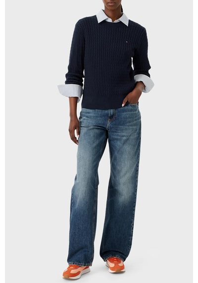 Tommy Hilfiger % 100 Pamuk Regular Fit Bisiklet Yaka Örgü Kazak Kadın Kazak Ww0ww44993 C1g Lacivert Tommy Hilfiger % 100 Pamuk Regular Fit Bisiklet Yaka Örgü Kazak Kadın Kazak Ww0ww44993 C1g Lacivert