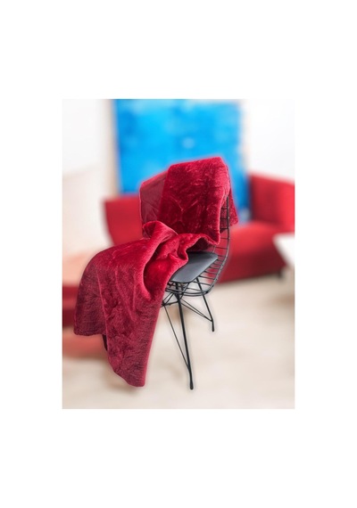 Zp-lutur Mutton- Tüy Dökmez 500 Gr Ithal Koyu Kırmızı Peluş Kumaş 100x150 Cm Ev Tekstil Kırmızı Kırmızı