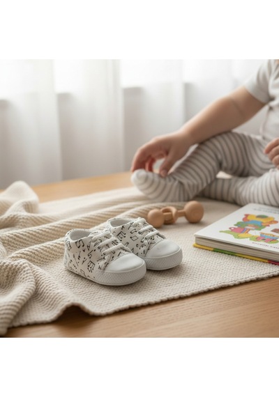 Balbeybi Bebek Klasik Müzik Notalı Ayakkabı Kaydırmaz Taban İlk Adım Ortapedik Yumuşak Taban Günlük Beyaz Balbeybi Bebek Klasik Müzik Notalı Ayakkabı Kaydırmaz Taban İlk Adım Ortapedik Yumuşak Taban Günlük Beyaz