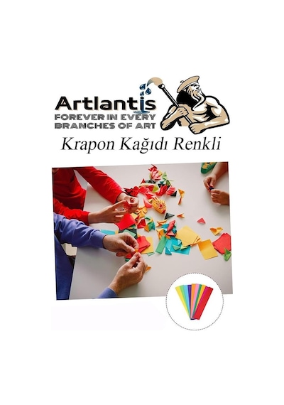 Krapon Kağıdı 10 Renk 50x200 Cm 1 Paket Grapon Kağıdı Karışık Renkli 10'lu Okul Sınıf Kreş Genel