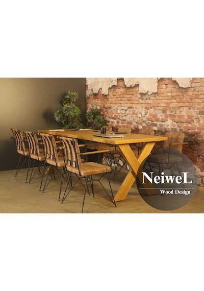 Neiwel Odes Doğal Ahşap Toplantı Masası x 80 x 200 Açık Ceviz
