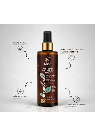 Kléo By MK Kombucha Özlü Dökülme Karşıtı Gürleştirici ve Besleyici Bakım Spreyi 250 ML