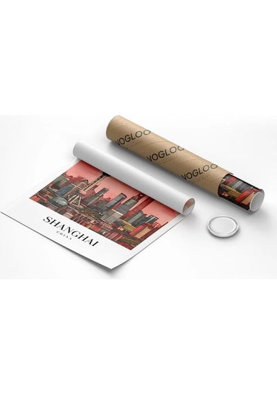 Çerçevesiz Poster Shanghai Gökyüzüne Yükselen Şehir