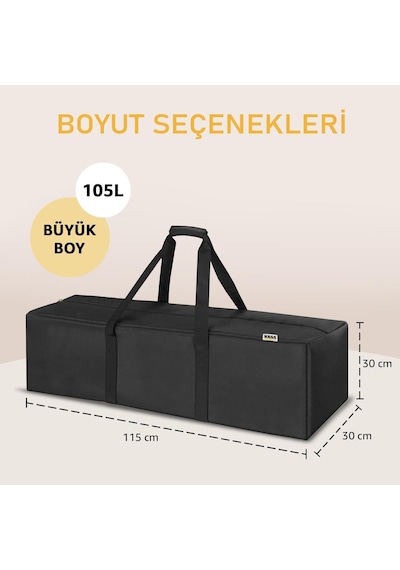 Haegs Taşıma Çantası, Fermuarlı Dayanıklı Seyahat Spor, Bagaj, Ka Siyah