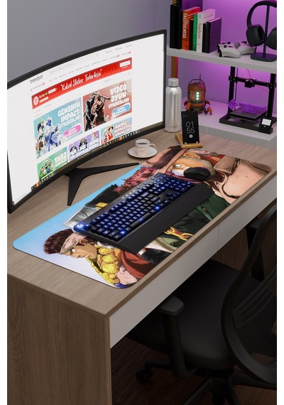 Jojo No Kimyou Na Bouken V1 - 90x40 Xxl Gaming Kauçuk Kaymaz Taban Mouse Pad Fare Altlığı