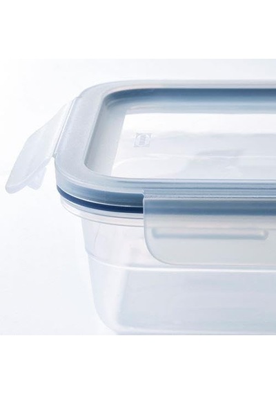 3 Adet Vakumlu Saklama Kapları 1,0 Litre Ikea Gri-mavi Dikdörtgen Saklama Kutusu Sku: Smg8690010200792 Açık