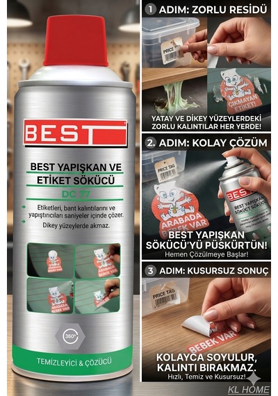 Best Dc 77 Hızlı Etiket Ve Yapışkan Sökücü Sprey İz Bırakmaz 400ml