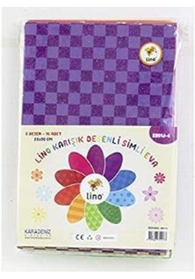 Lino Eva Simli Karışık Desenli Eva 10 Renk - 5 Desen - 20X30Cm