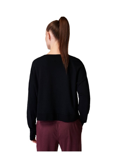 Sweaty Betty After Class Crop Sweatshirt Blk Siyah
