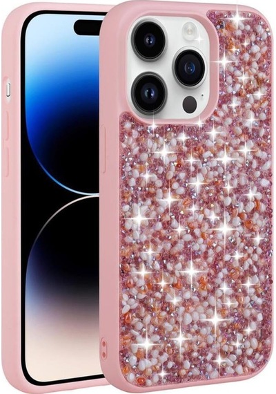 Apple Uyumlu iPhone 14 Pro Max Kılıf Parlak Taşlı Tasarım Linea Kapak