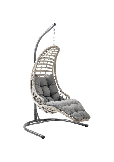 Capri Swing Bodrum Tekli Rattan Bahçe Salıncağı Balkon Salıncağı Cappuccino