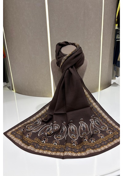 Cardion Lunira Silk Yün İpek Şal Açık Kahve