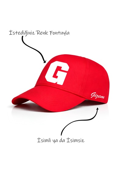 Ogc G Harfi Unisex Şapka Kırmızı