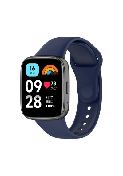 Xiaomi Redmi Watch 3 Active Uyumlu Kordon Ayarlanabilir Soft Yüzey Yumuşak Silikon Kayış Lacivert