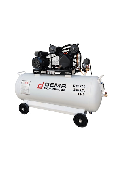 Demr Kompresör Pistonlu 200 LT 2 Kafa 8 Bar 3 HP IDM200 Hava Kompresörü
