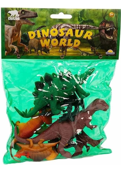 0710 Dinozorların Dünyası Poşetli Hayvan Oyun Seti Orta Boy