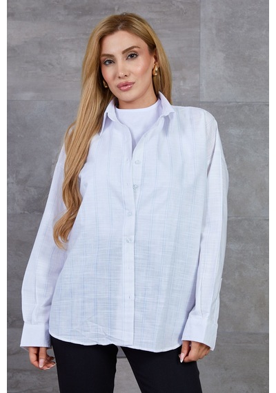 Dparis Çizgili Oversize Gömlek