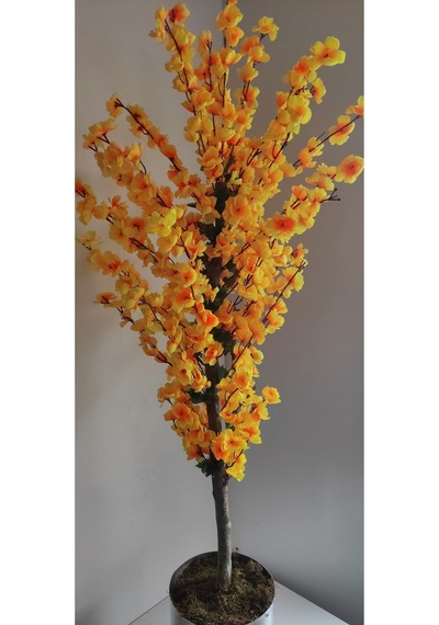 Rüzgar Çiçekcilik 145 Cm Metal Saksıda Sarı Bahardali Sari