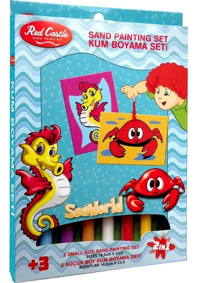 Eğitici Ve Eğlenceli Kum Boyama Seti Deniz Atı & Yengeç-red Castle Ds-212
