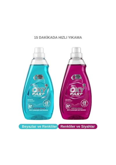 Mr. Oxy Fast Hızlı Yıkama Sıvı Çamaşır Deterjanı Renkliler&siyahlar / Beyazlar&renkliler 2950 ML
