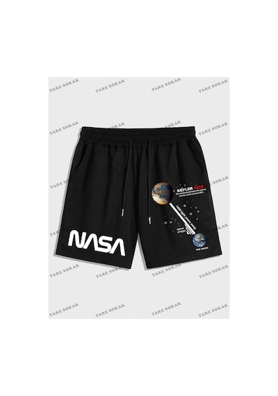 Tarzsokak Y2k Unisex Yaz Şort Bermuda Harajuka Anime Retro Kod-11485 Siyah