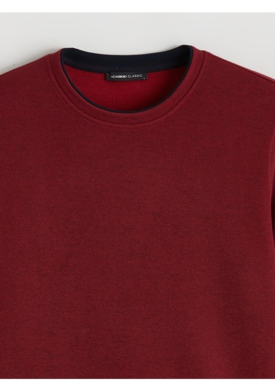 Lcwaıkıkı Classic Kırmızı Bisiklet Yaka Erkek Sweatshirt