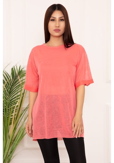 Kalopya Bayan Basic Salaş Esp12 T-Shirt Pembe