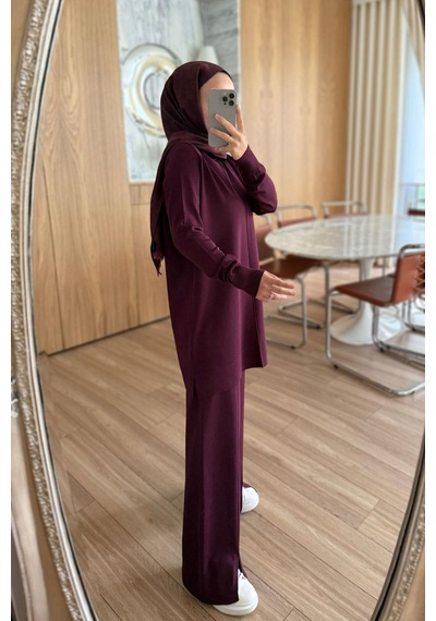 Kahijab Arlena Premium Rayon Takım - Mürdüm Mürdüm