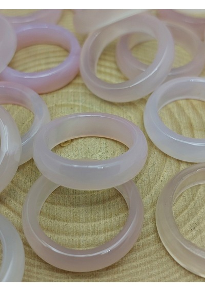 Akik Taşı Yüzük Sisli Açık Pembe Alacalı 6mm Kalınlık 59950 Bakır