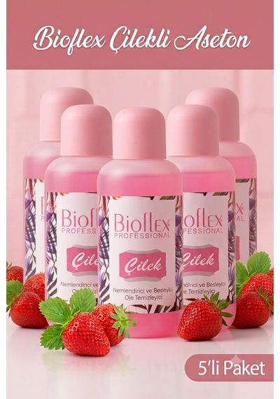 Bioflex Çilekli Aseton 220 Ml 5 Adet