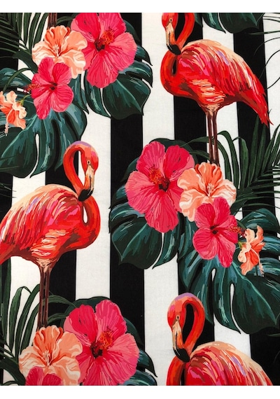 Döşemelik Kumaş Dijital Baskı Flamingo Desen