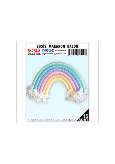 Sosis Makaron Balon - 15 Adet
