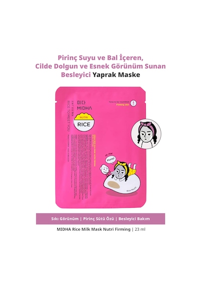 Midha Bal İçeren Cilde Dolgun Esnek Görünüm Sunan Besleyici Kağıt Maske 22 ML