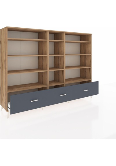 Hyperion Dolap 12 Raflı 3 Çekmeceli 220x44x163 Çam-çam/antrasit Çam-çam/antrasit Hyperion Dolap 12 Raflı 3 Çekmeceli 220x44x163 Çam-çam/antrasit Çam-çam/antrasit