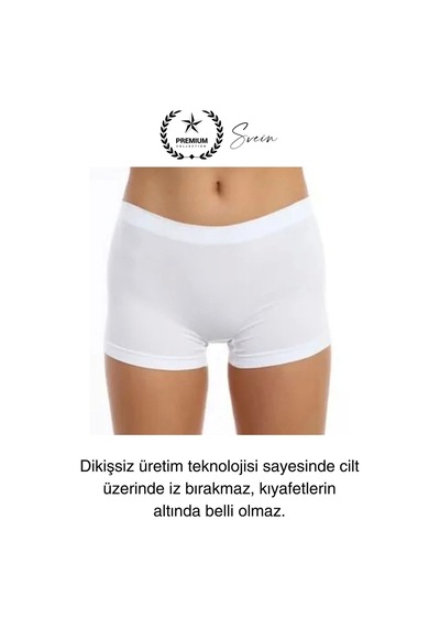 Svein Premium Toparlayıcı Sıkılaştırıcı Kadın Boxer Korse Rahat Dikişsiz Saran Günlük İç Çamaşır Beyaz
