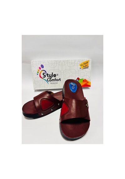 Style Comfort Ortopedik Halluks Valgus Anatomik Taban Kemik Çıkıntısı Ve Topuk Dikeni Terliği Cırtlı Schwjl.03 Bordo