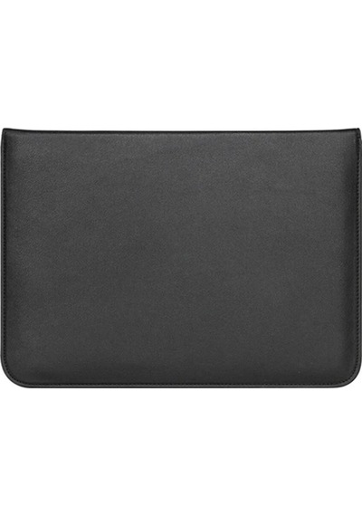 Apple Uyumlu MacBook Pro Air 13 M1-m2 2020/2022 A2179-a2337-a2338-a2251-a2159-a1989-a1708 Deri Mıknatıslı Çanta Siyah