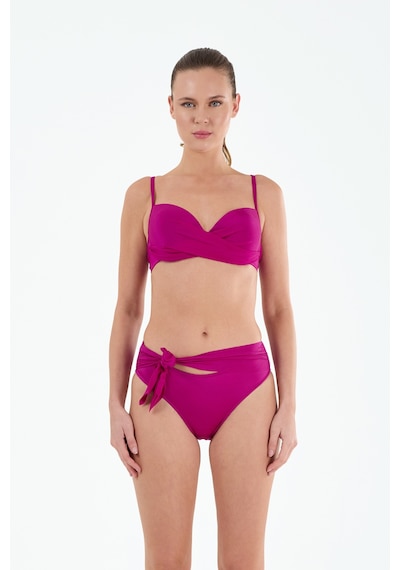 Louren Kadın Fuşya Kaplı Telli Fiyong Detaylı Bikini Takımı Fuşya