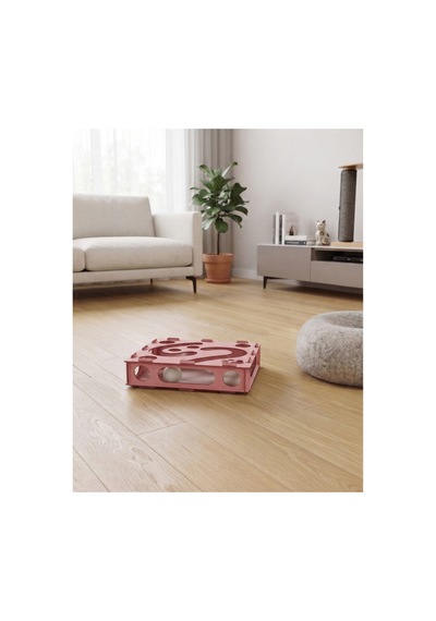 Ahşap Ve Toplu Kedi Oyuncağı Pembe