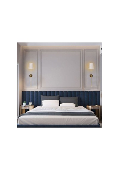 Zen Pilli Altın Rengi Gold Şeritli Krem Şapkalı Ledli Aplik -otel-ofis-salon-show Room-yatak Odası-cafe-bar-restaurant