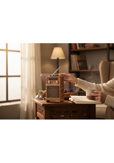 Rt-381 Nostalji Plak Çalar Görünüm Radyo,şık Tasarım Trend Bluetooth Nostaljik Radyo